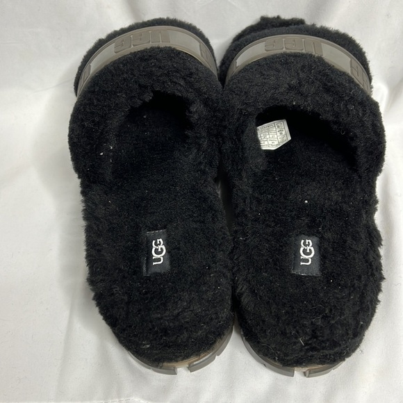 NWOT UGG Fluffita Clear Platform Slippers Sandals shoes in Black - Picture 3 of 9